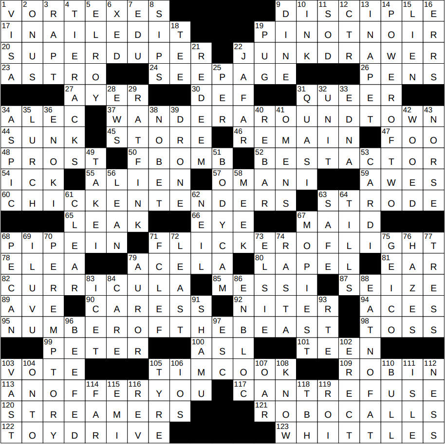 0114 24 NY Times Crossword 14 Jan 24 Sunday NYXCrossword