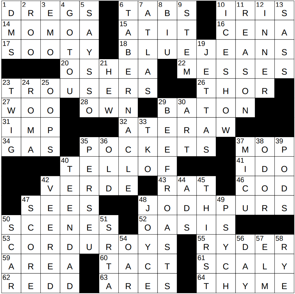 0227 25 NY Times Crossword 27 Feb 25 Thursday NYXCrossword
