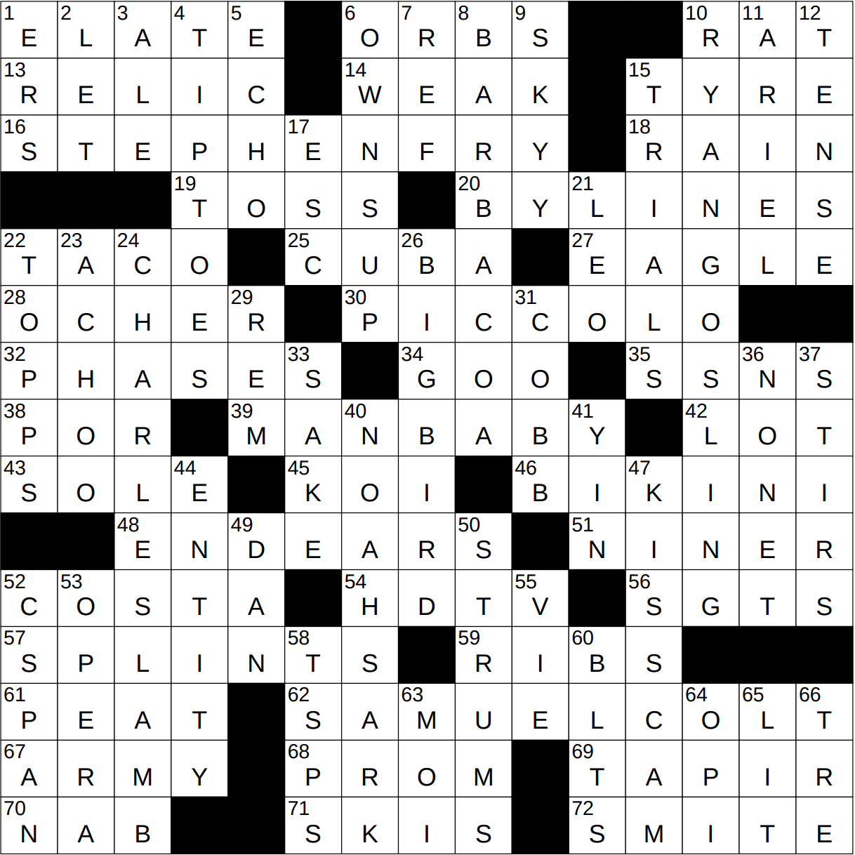0416 24 NY Times Crossword 16 Apr 24 Tuesday NYXCrossword