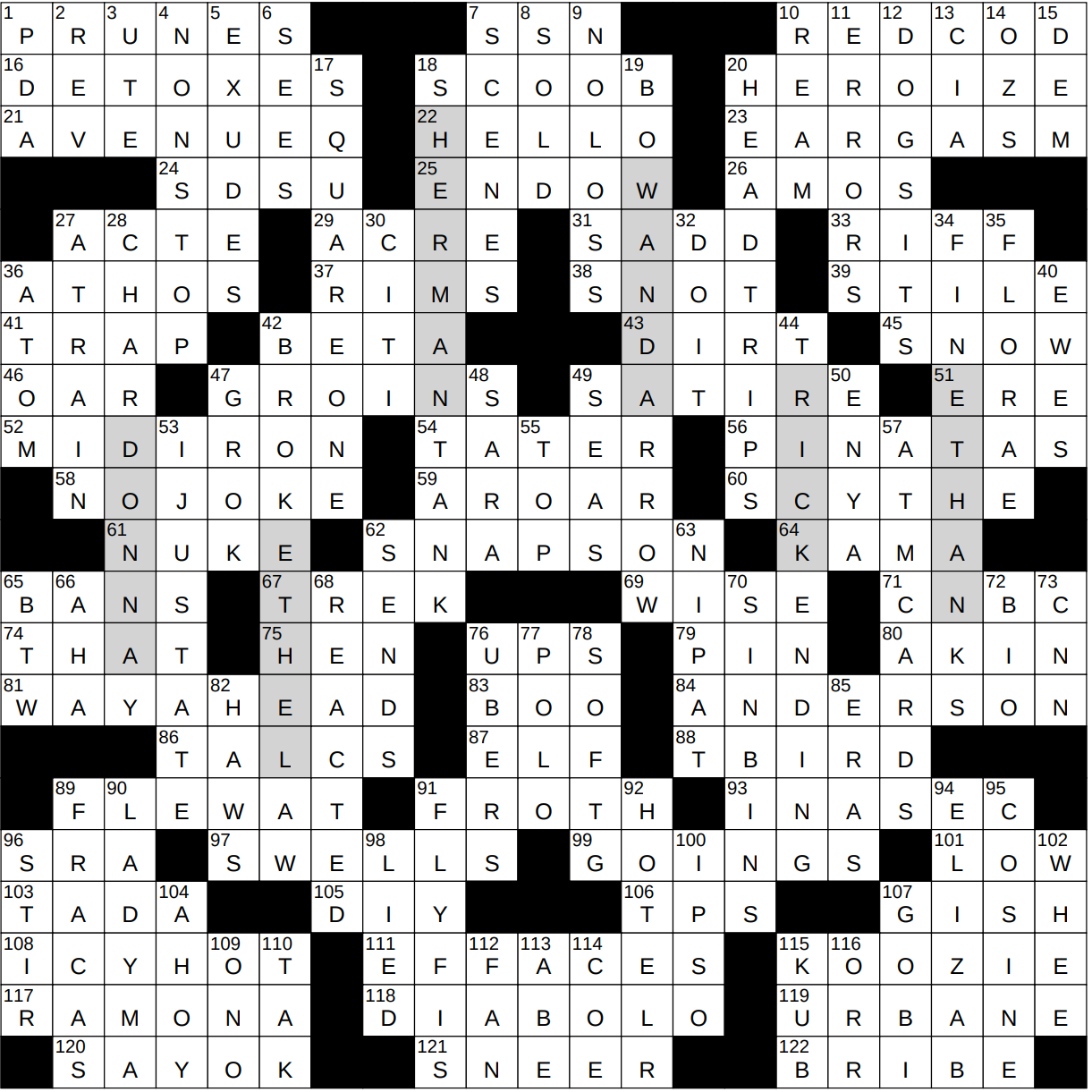 done for laughs nyt crossword