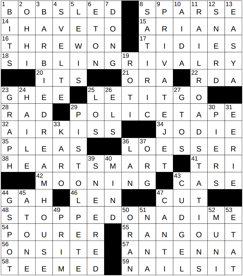 0621 25 NY Times Crossword 21 Jun 25 Saturday NYXCrossword