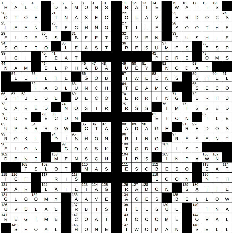 gaping hole nyt crossword