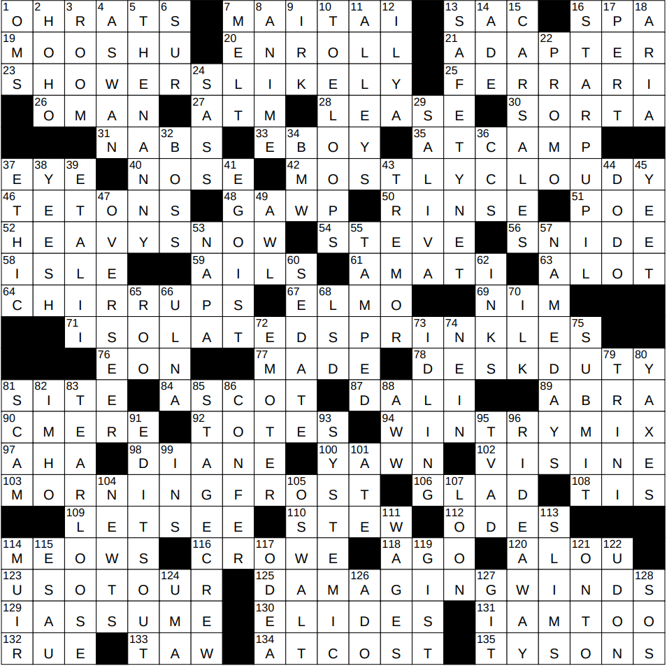 0804 24 NY Times Crossword 4 Aug 24 Sunday NYXCrossword