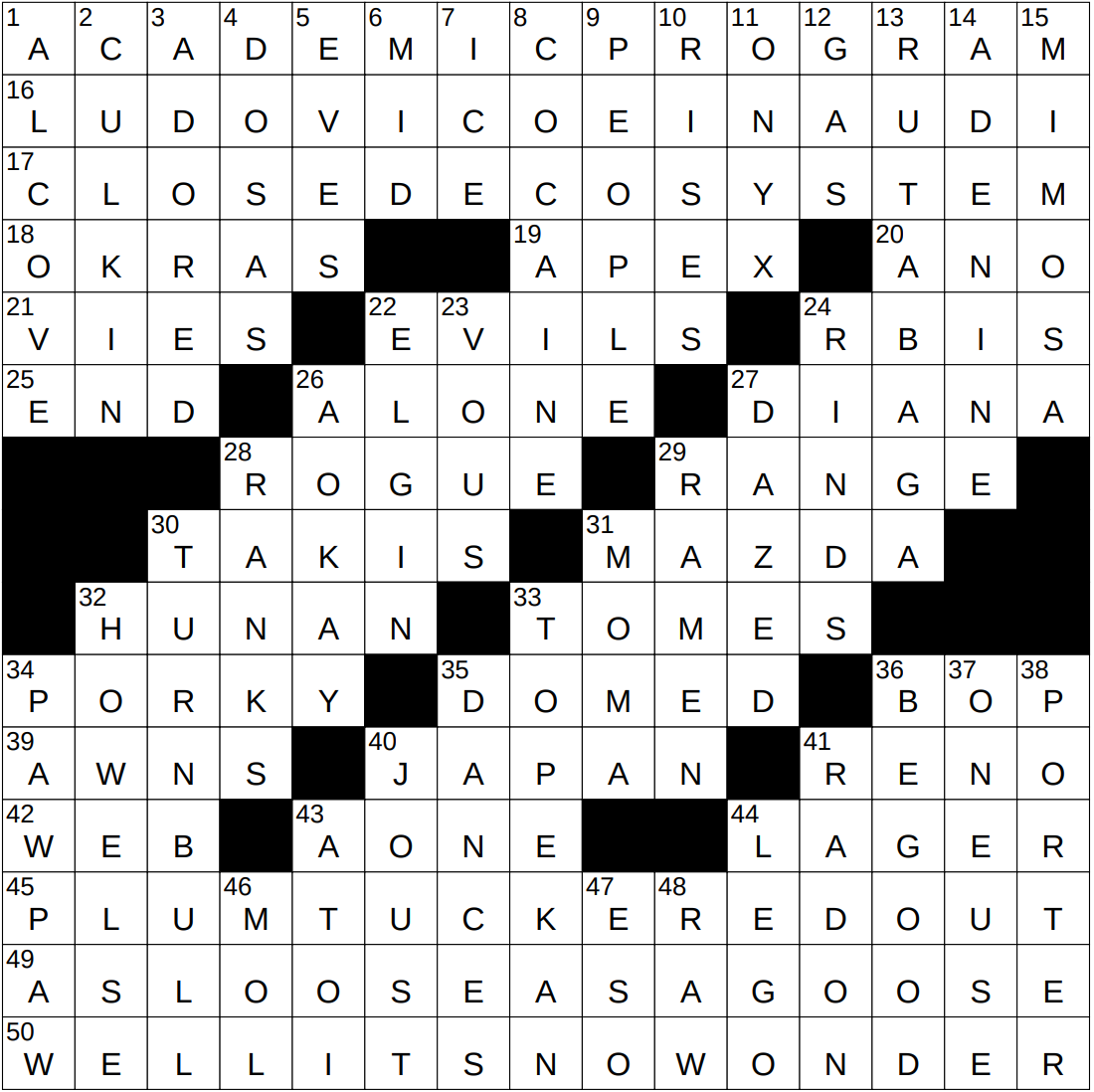 ahead of our time nyt crossword
