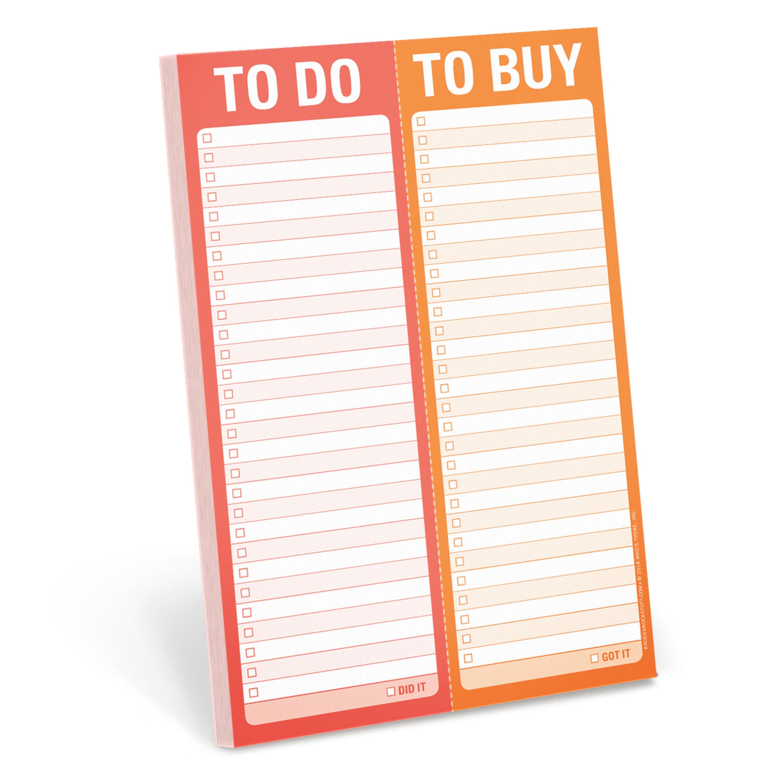 1 Count Knock Knock To Do To Buy Perforated Note Pad To Do List Grocery List Pads 60 Perforated Sheets 6 X 9 inches Knock Knock 9781601065667 Amazon Office Products