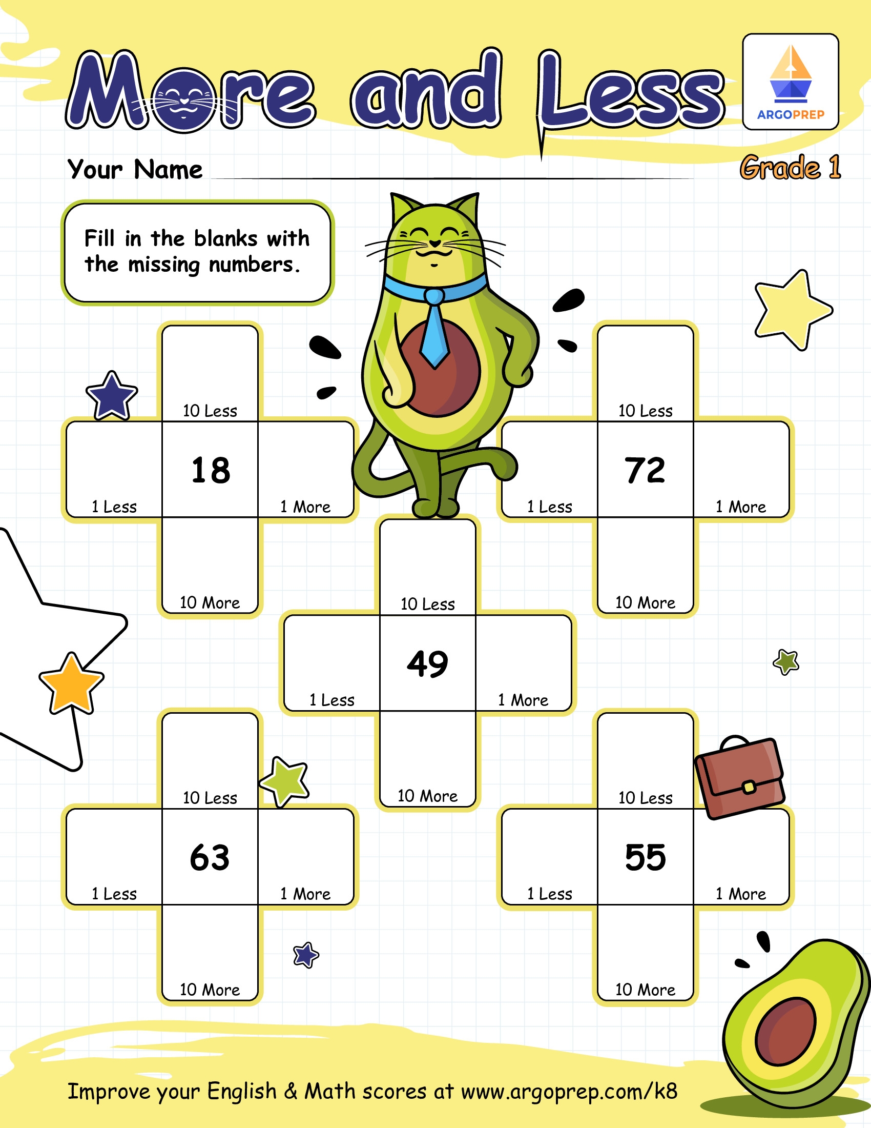 1 Less 1 More 10 Less 10 More ArgoPrep