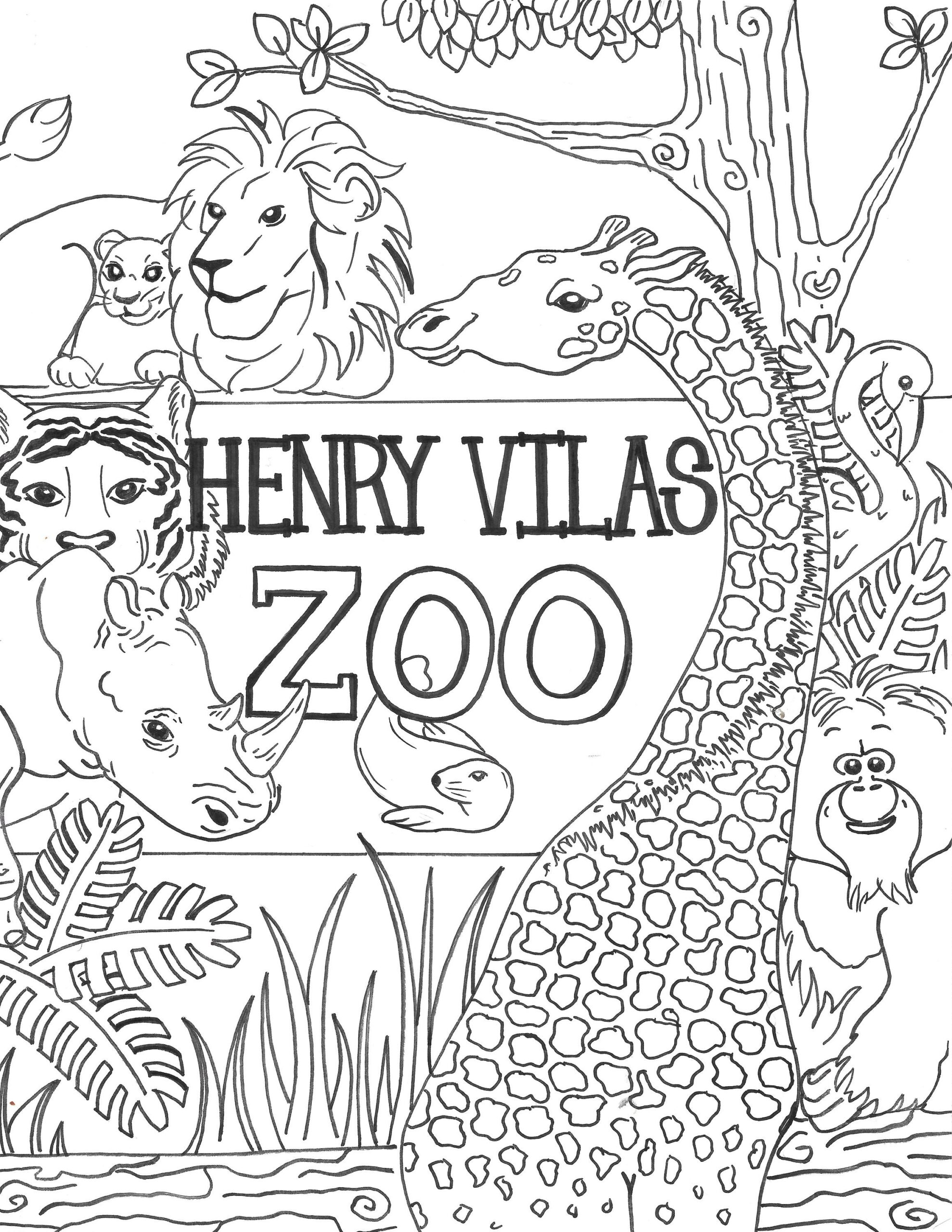 zoo coloring page