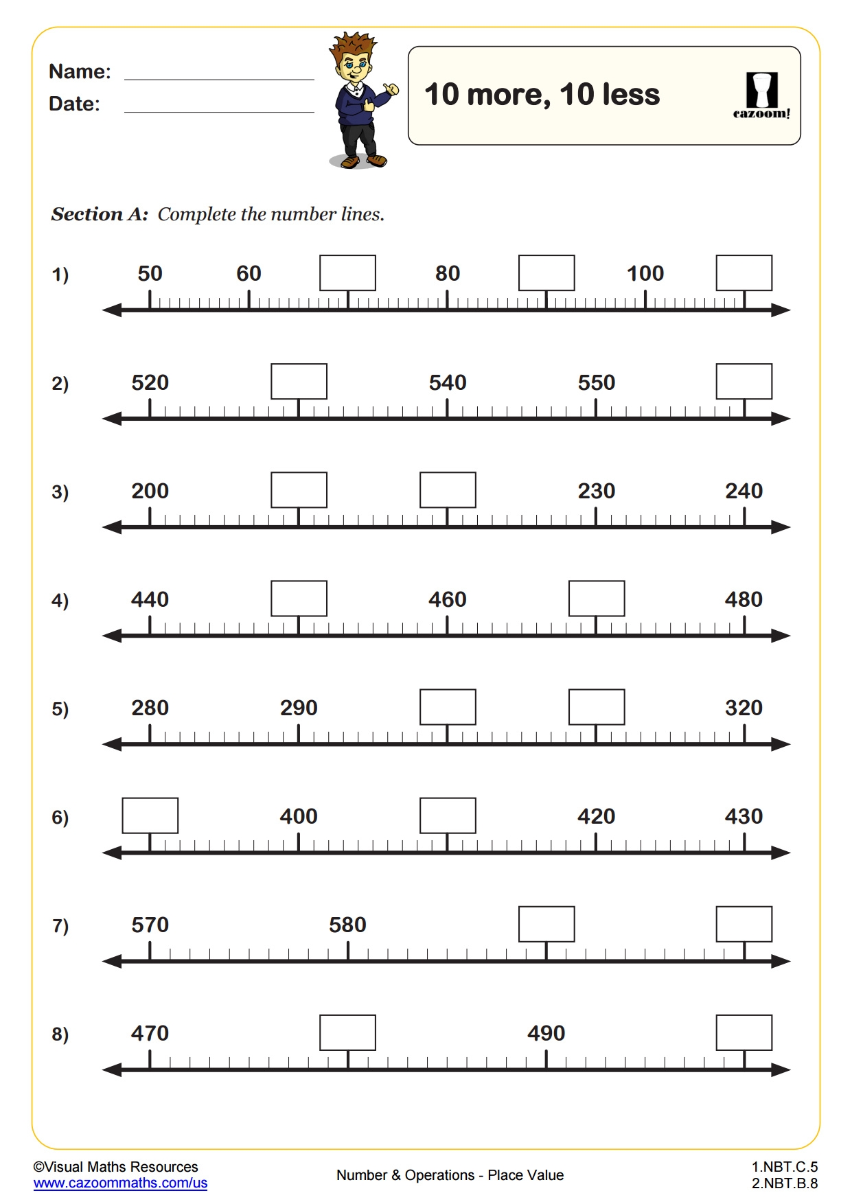 10 More 10 Less PDF Printable Number And Operations Worksheets Cazoom Math 10 More 10 Less PDF Printable Number And Operations Worksheets Cazoom Math