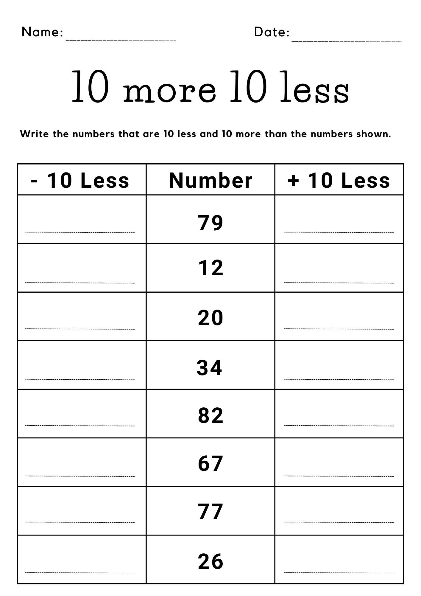 less than more than worksheets