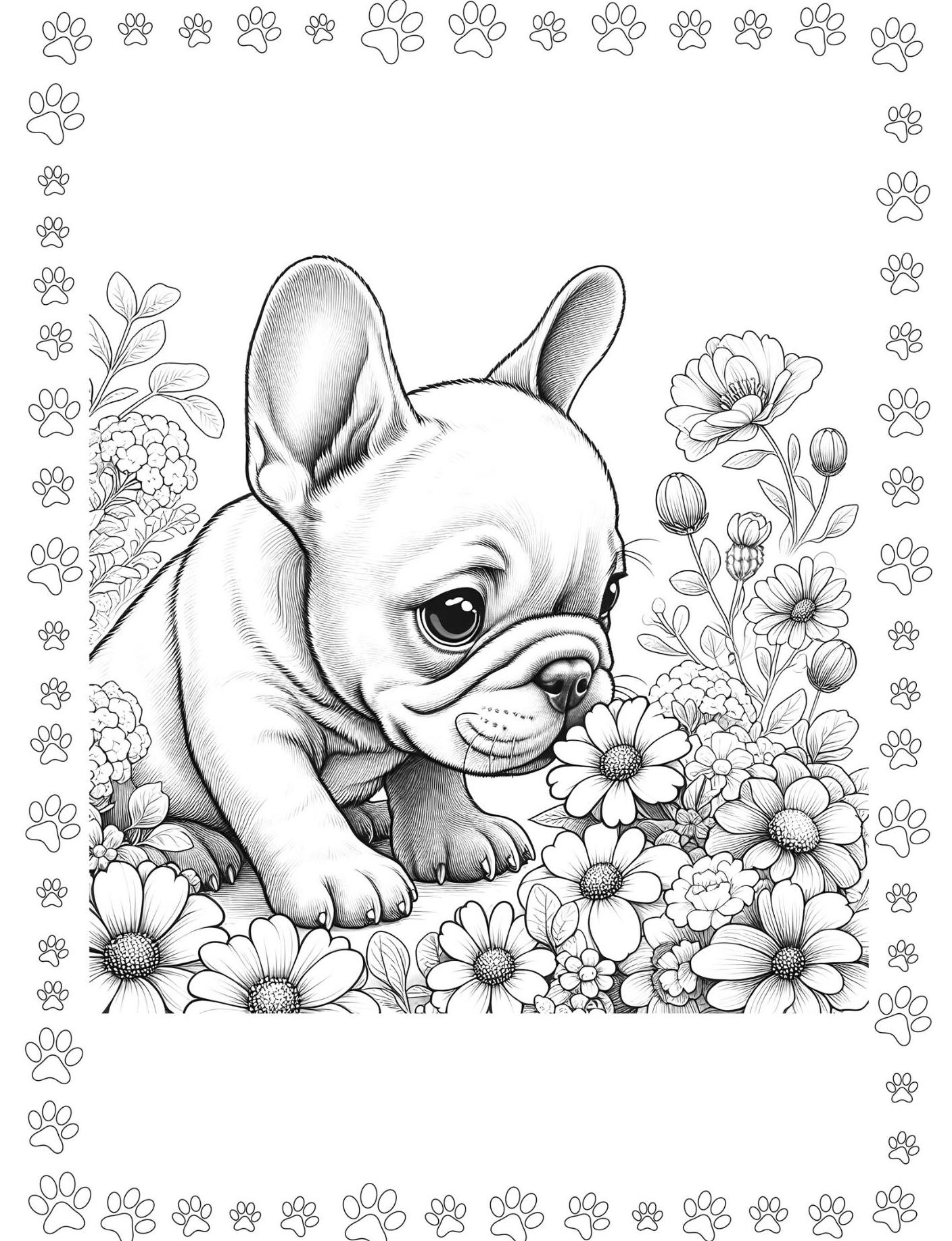10 Printable French Bulldog Puppy Coloring Pages Etsy 10 Printable French Bulldog Puppy Coloring Pages Etsy