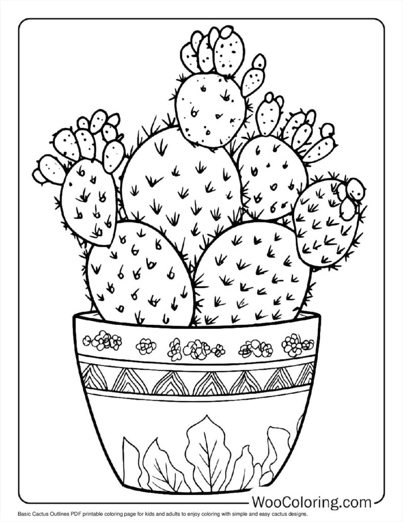 100 Cactus Coloring Pages Free PDF To Print Woo Coloring