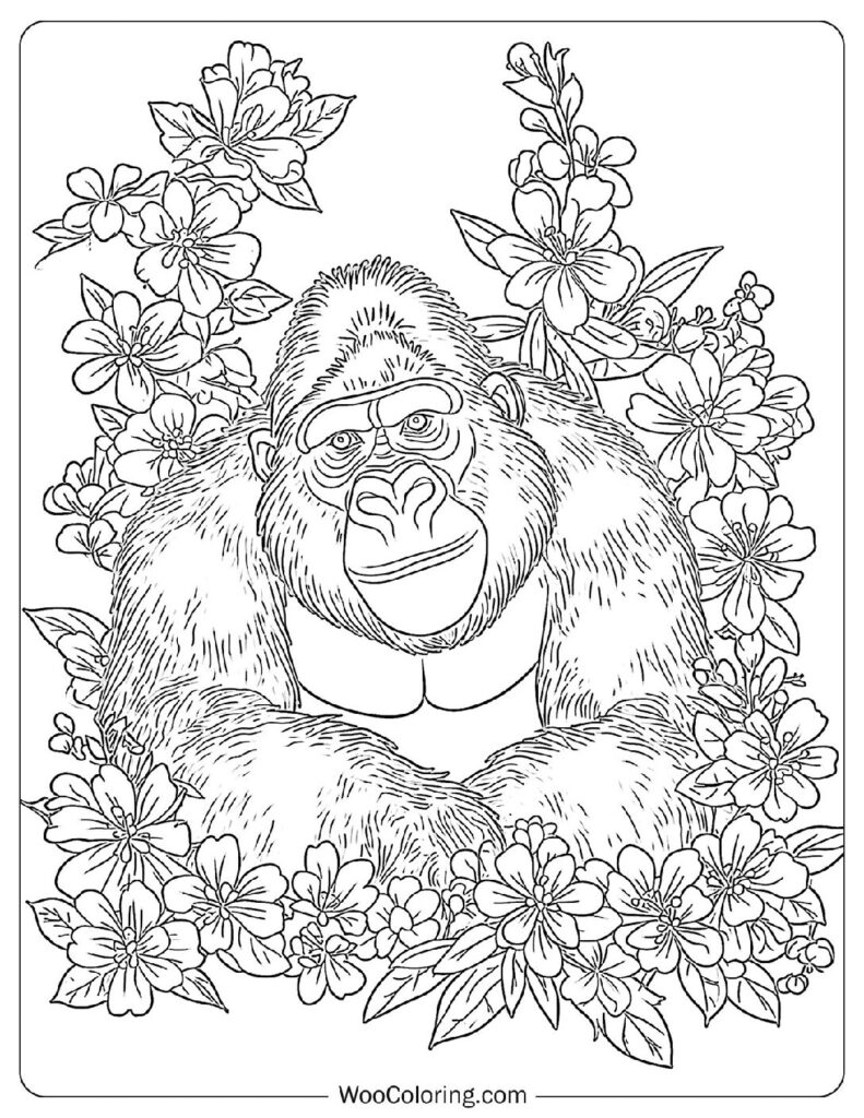gorilla coloring page