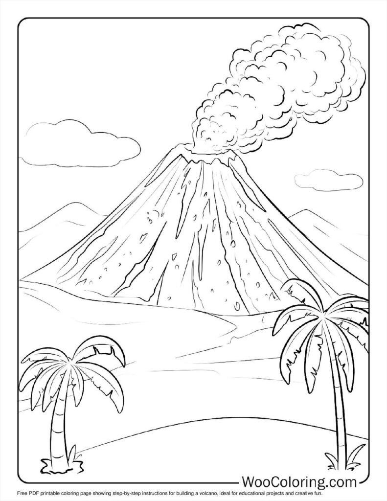 coloring pages volcano coloring pages volcano