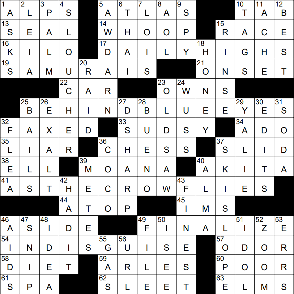1002 23 NY Times Crossword 2 Oct 23 Monday NYXCrossword