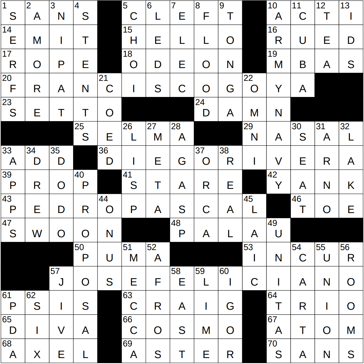 1024 22 NY Times Crossword 24 Oct 22 Monday NYXCrossword