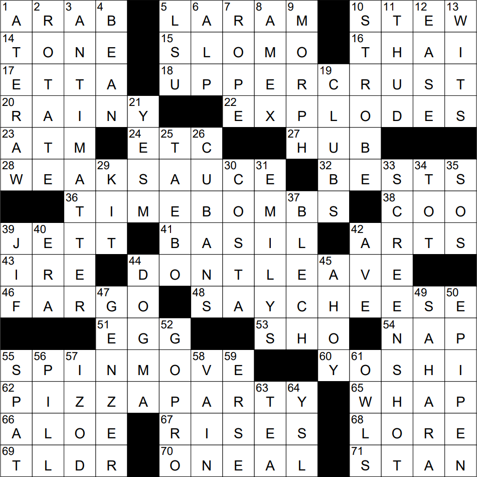 army shirt nyt crossword