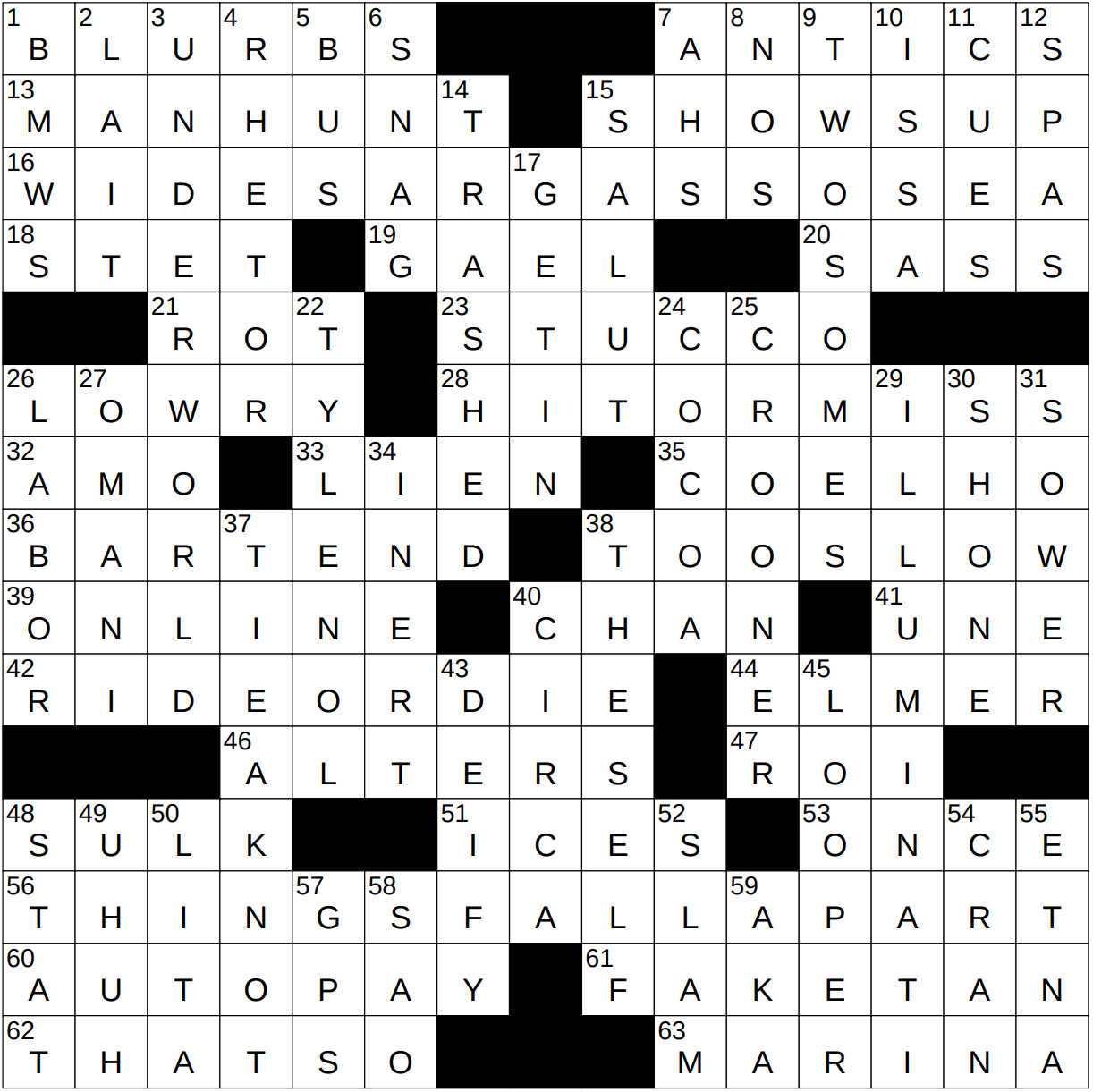 1126 22 NY Times Crossword 26 Nov 22 Saturday NYXCrossword