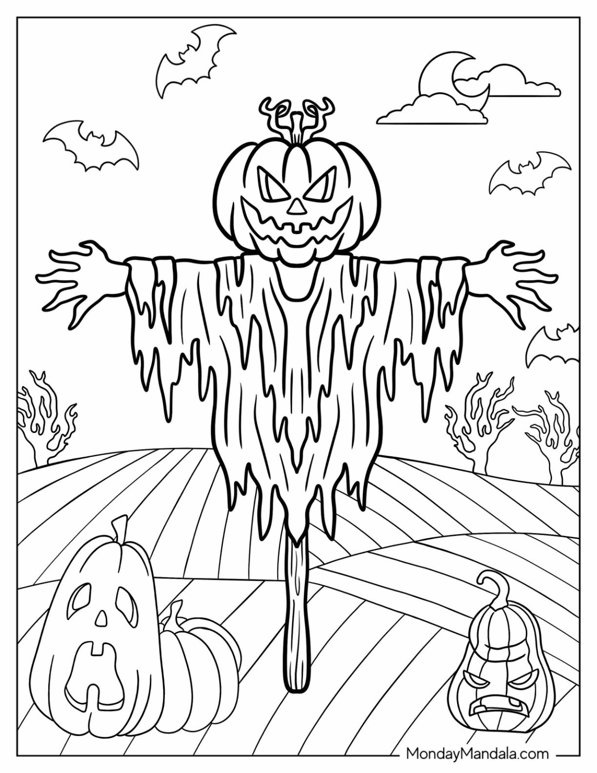 scarecrow coloring page