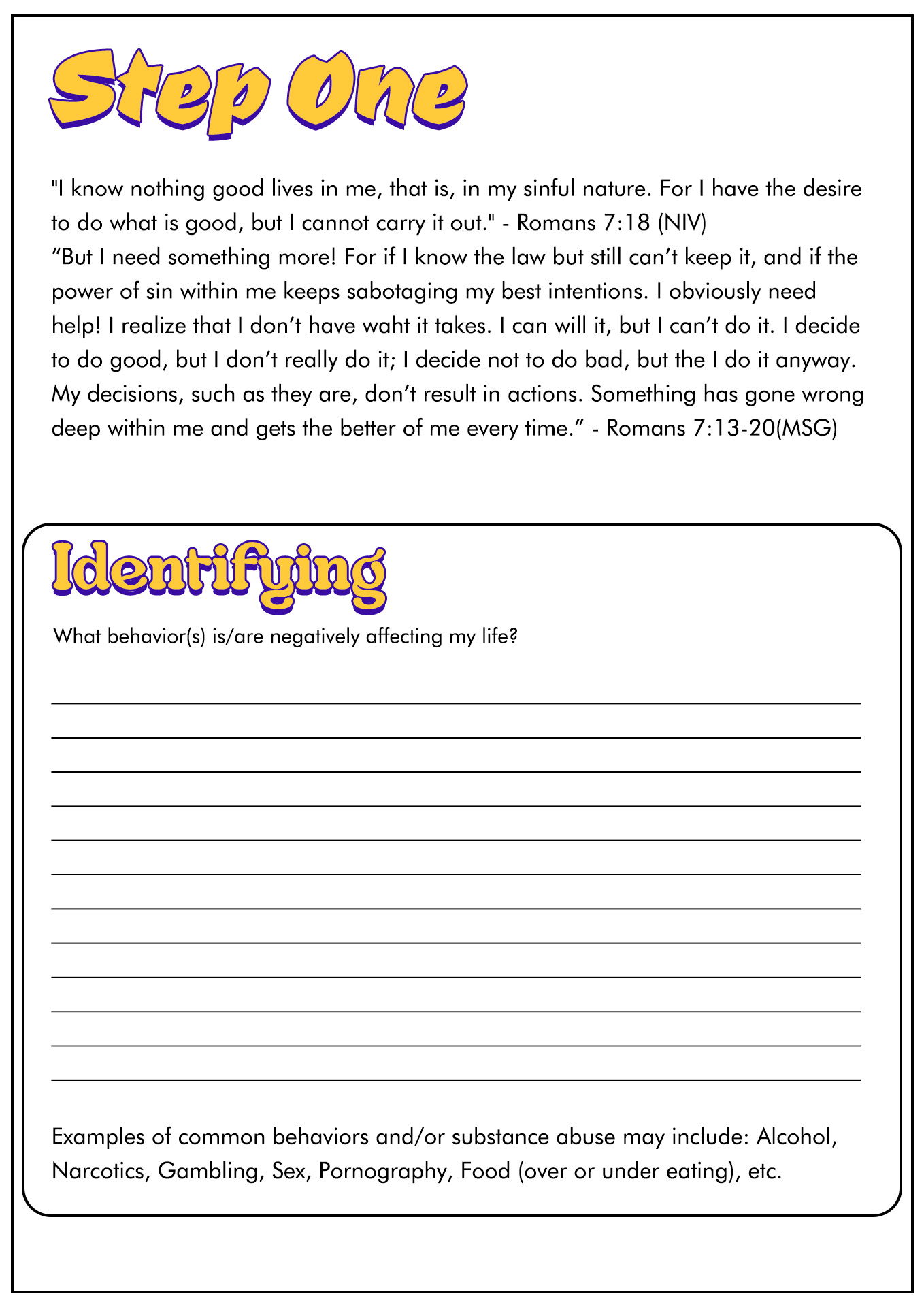 15 12 Step Recovery Worksheets Free PDF At Worksheeto