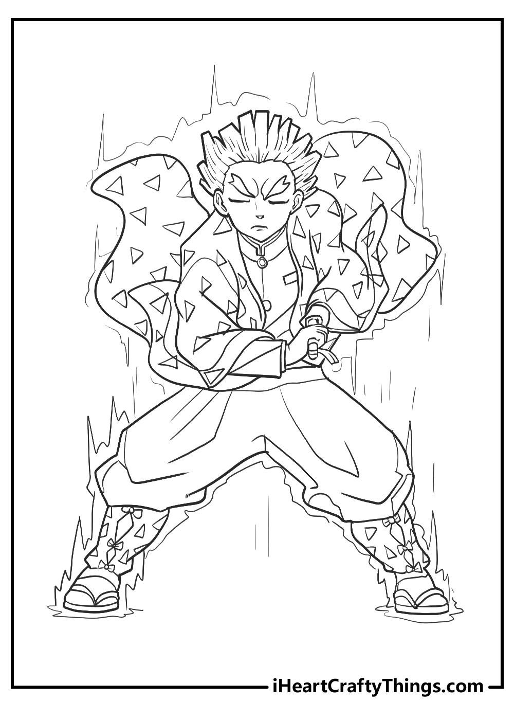 demon slayer coloring page