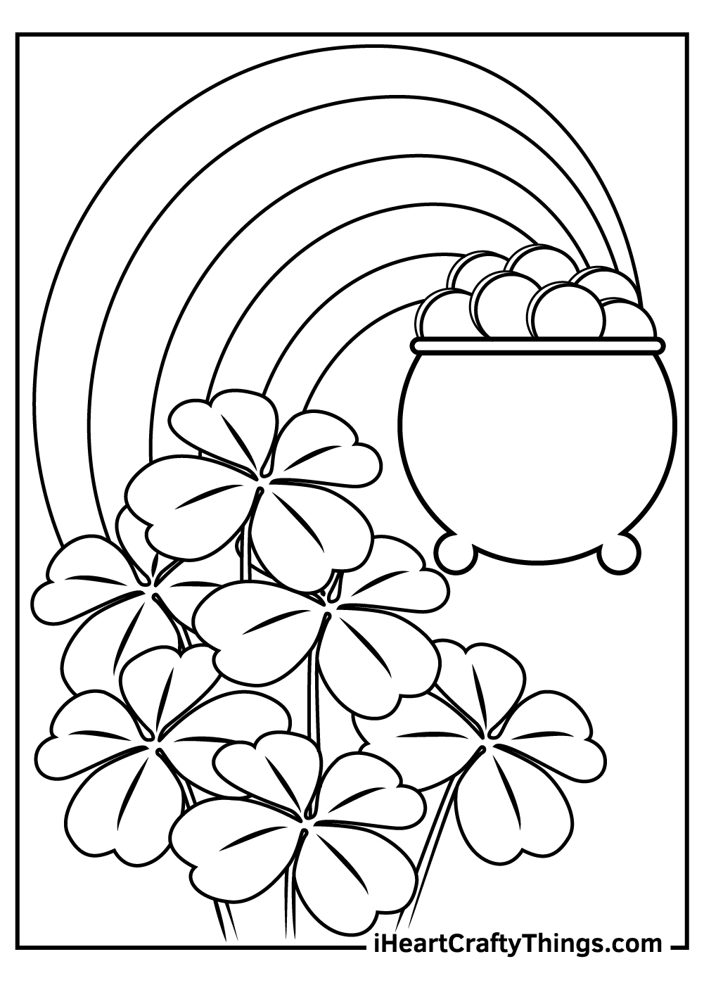 4 leaf clover coloring page