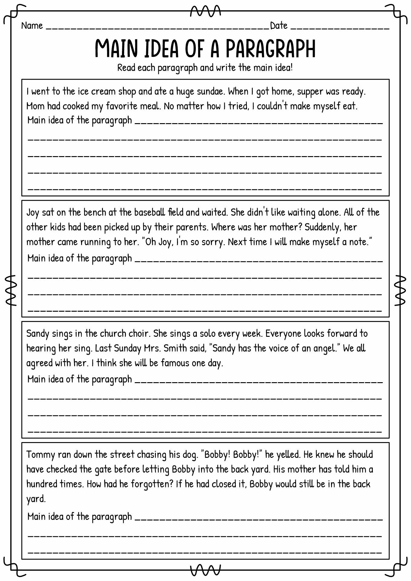 16 Main Idea Worksheets Grade 5