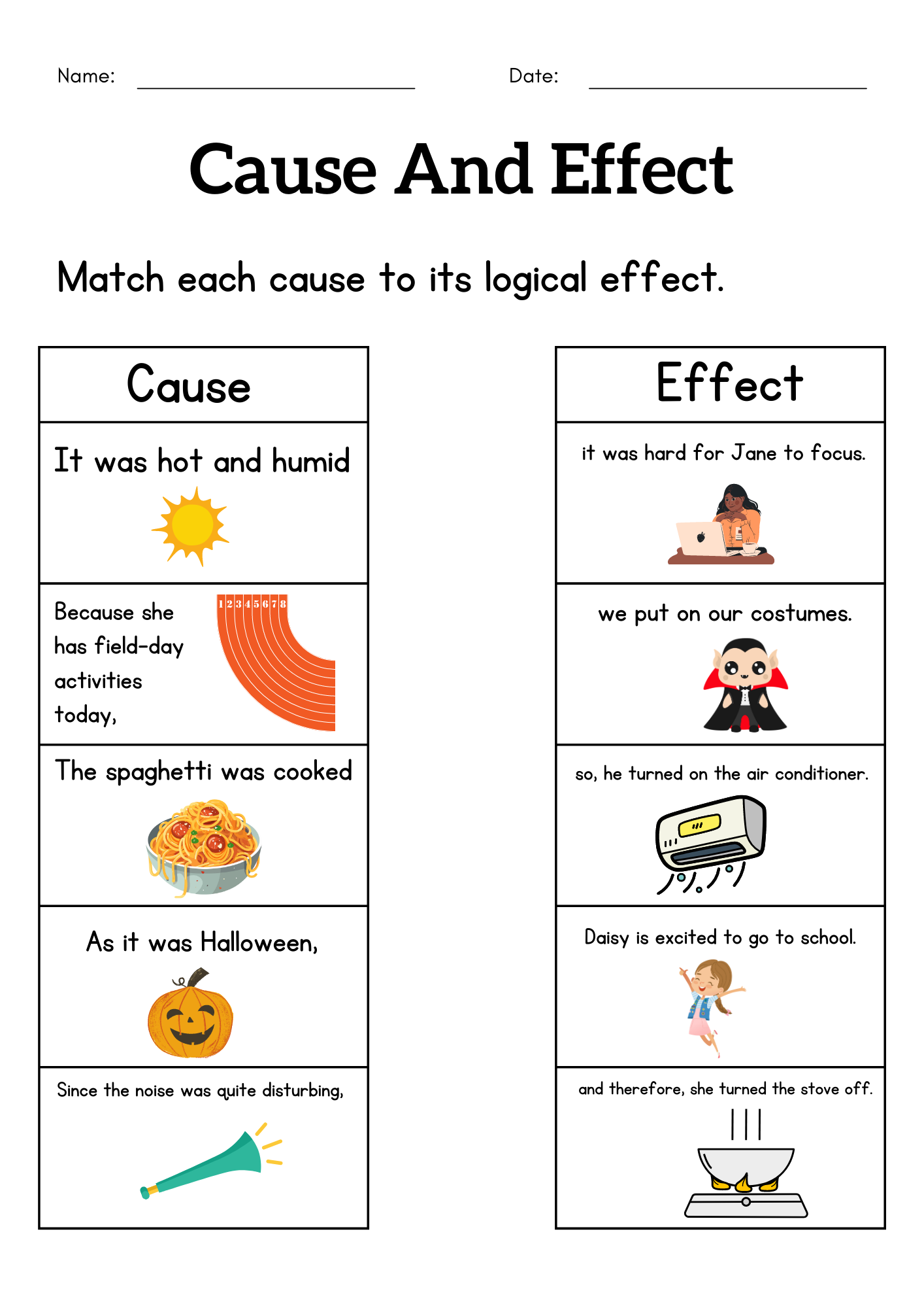 1st Grade Cause And Effect Worksheet Cause And Effect Activity Sheets For Kids Teaching Resources