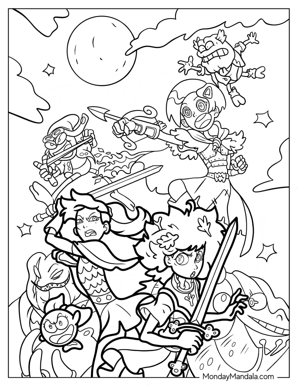 amphibia coloring pages sprig