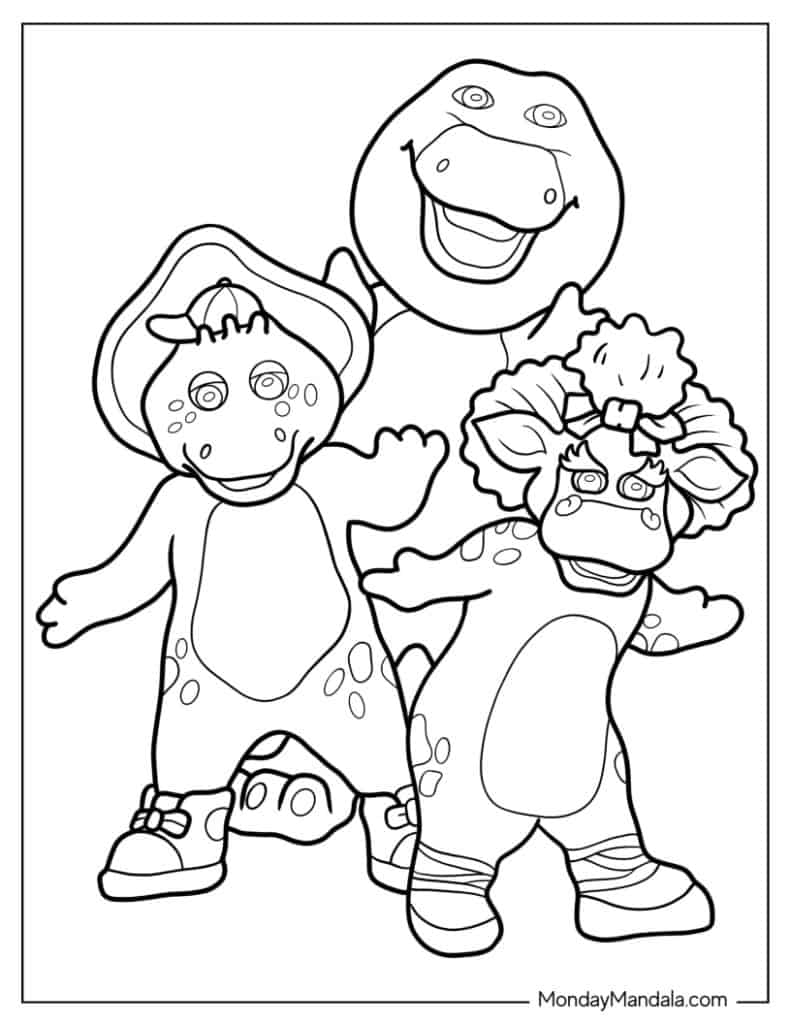 barney coloring pages