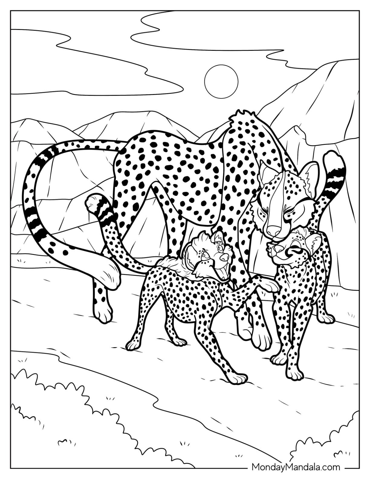 baby cheetah coloring page