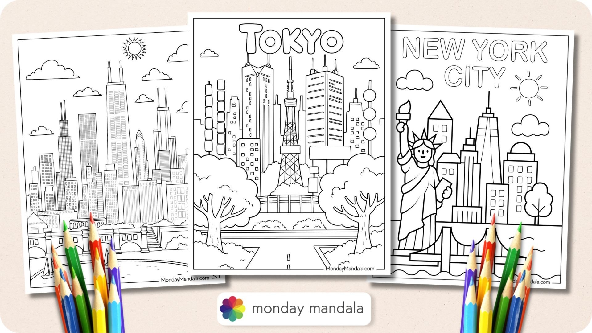 city coloring pages