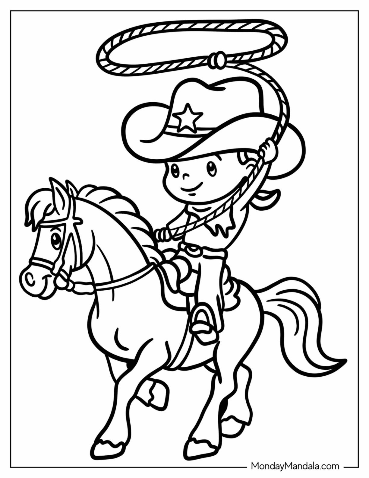20 Cowboy Coloring Pages Free PDF Printables 