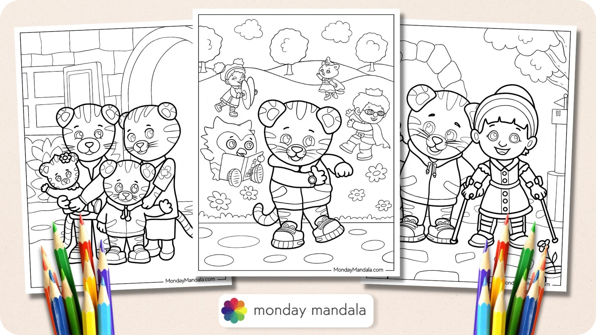 daniel tiger neighborhood coloring pages