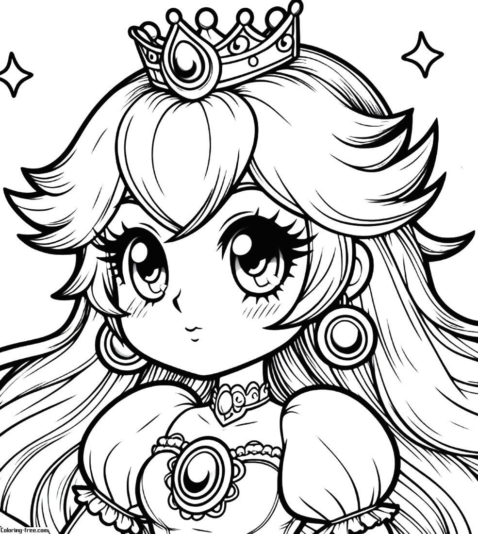 coloring pages of princess peach coloring pages of princess peach