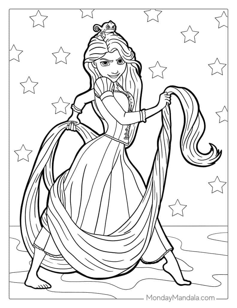 20 Tangled Coloring Pages Free PDF Printables