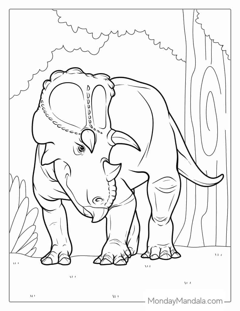 20 Triceratops Coloring Pages Free PDF Printables 