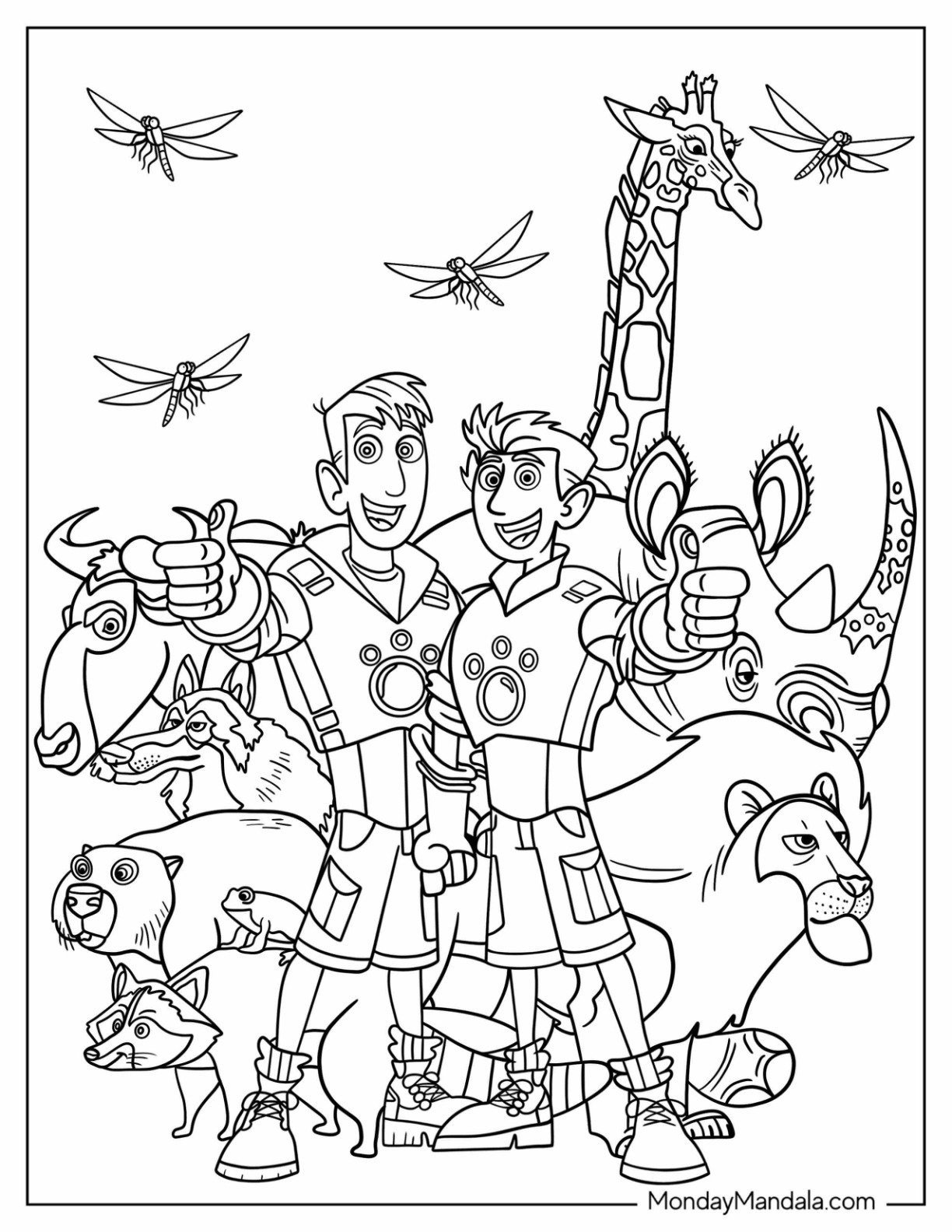 wild kratts coloring pages