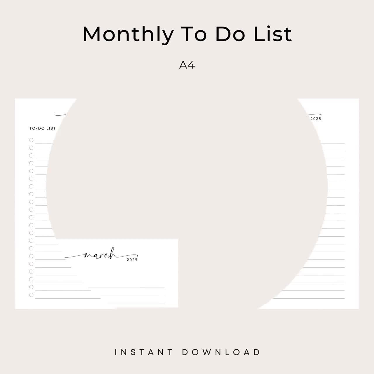 2025 Monthly To Do List 2025 To Do List 2025 Printable Todo List PDF 2025 Monthly Planner 2025 Monthly Notes PDF Vertical Checklist Elegant Etsy