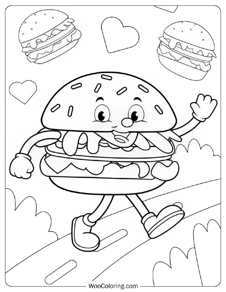 22 Burger Coloring Pages Free PDF To Print Woo Coloring