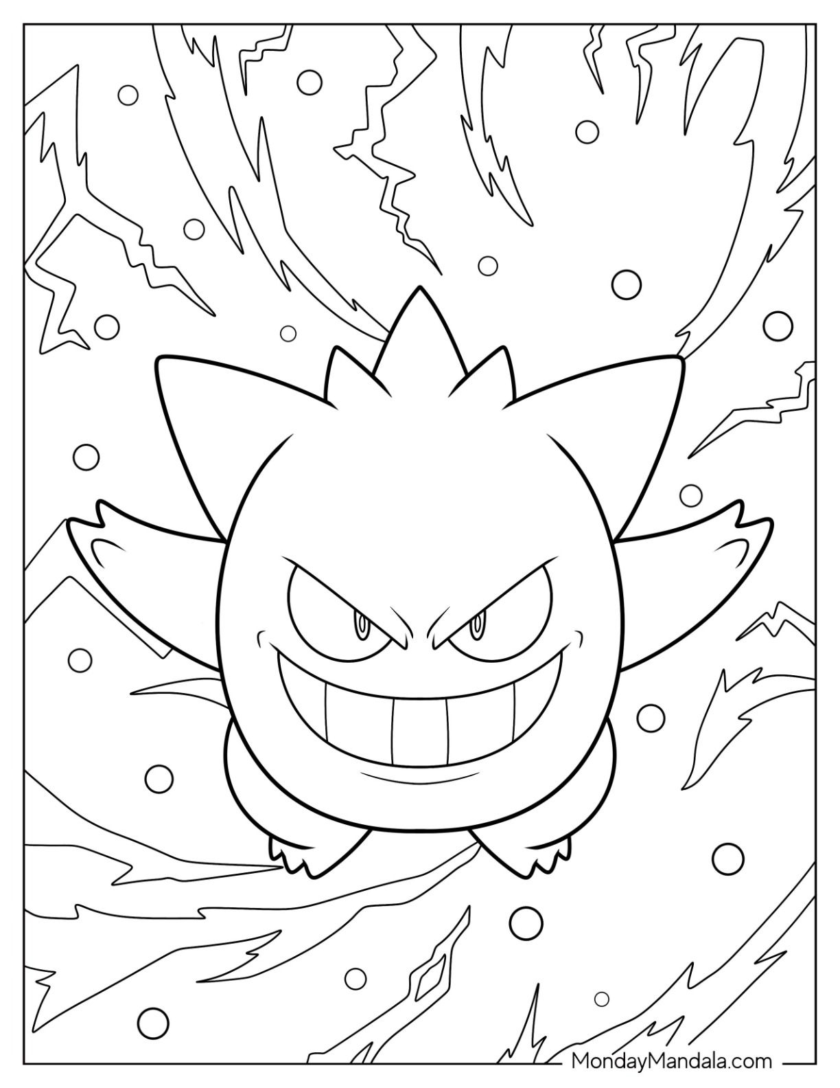 gengar coloring page