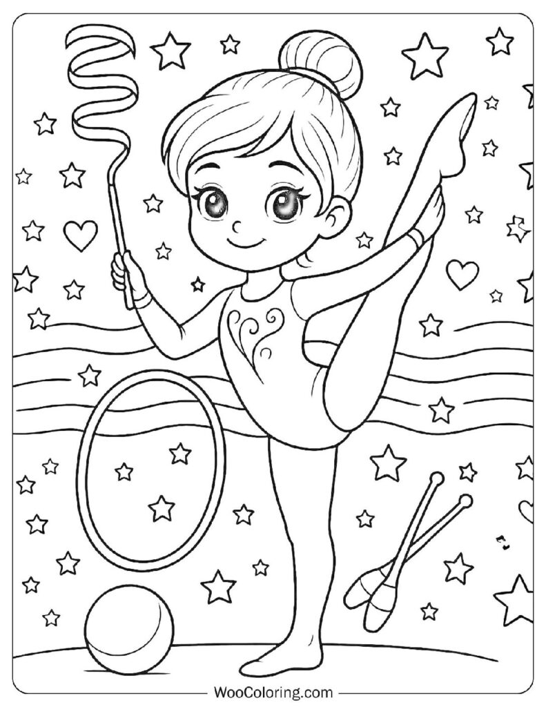 22 Gymnastics Coloring Pages Free PDF To Print Woo Coloring