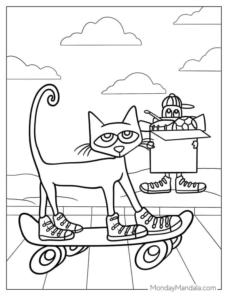 pete the cat coloring pages