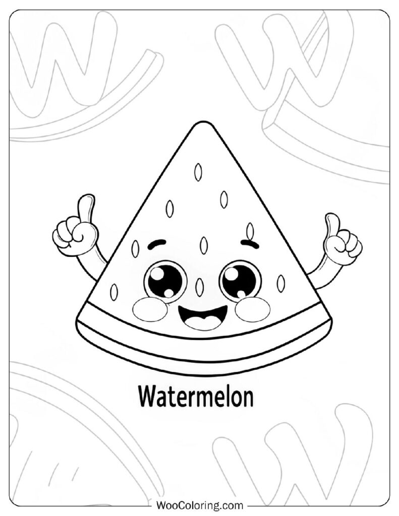 22 Watermelon Coloring Pages Free PDF To Print Woo Coloring