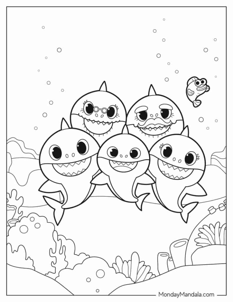 24 Baby Shark Coloring Pages Free PDF Printables 