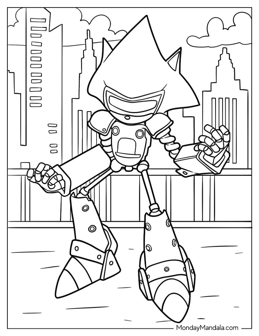 metal sonic coloring pages