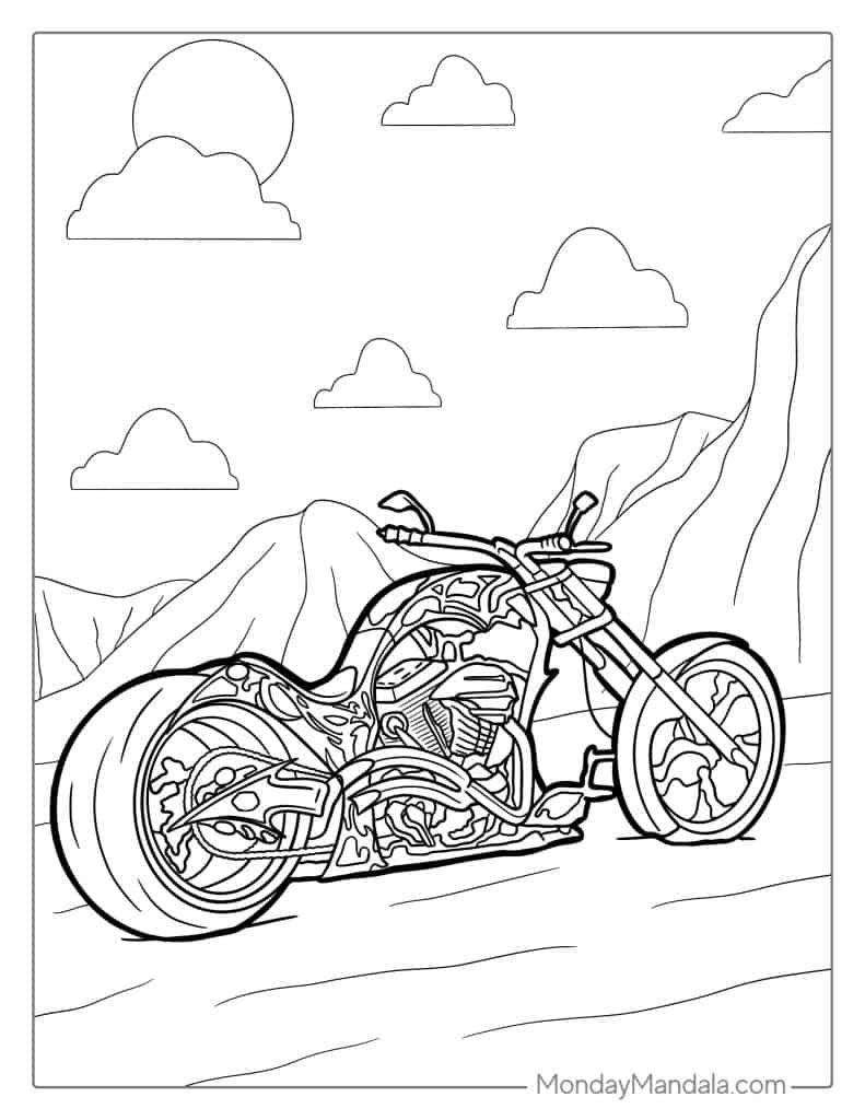 24 Motorcycle Coloring Pages Free PDF Printables 24 Motorcycle Coloring Pages Free PDF Printables