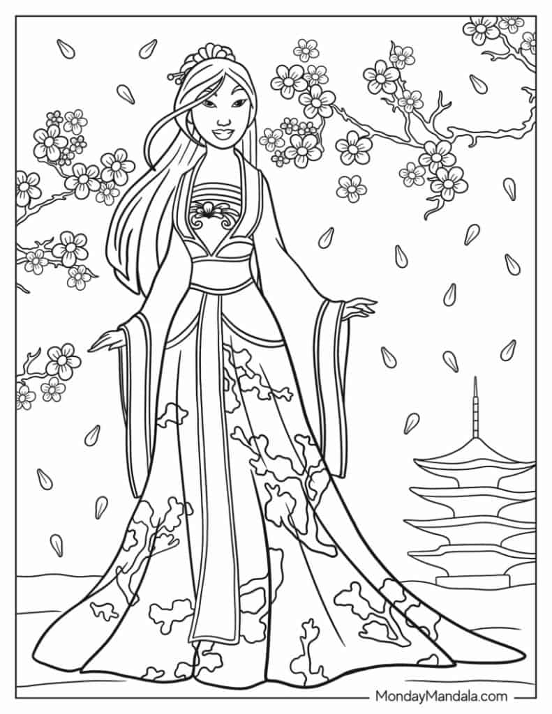 mulan coloring pages mulan coloring pages