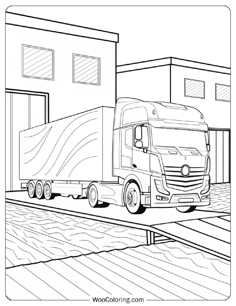 trailer truck coloring pages