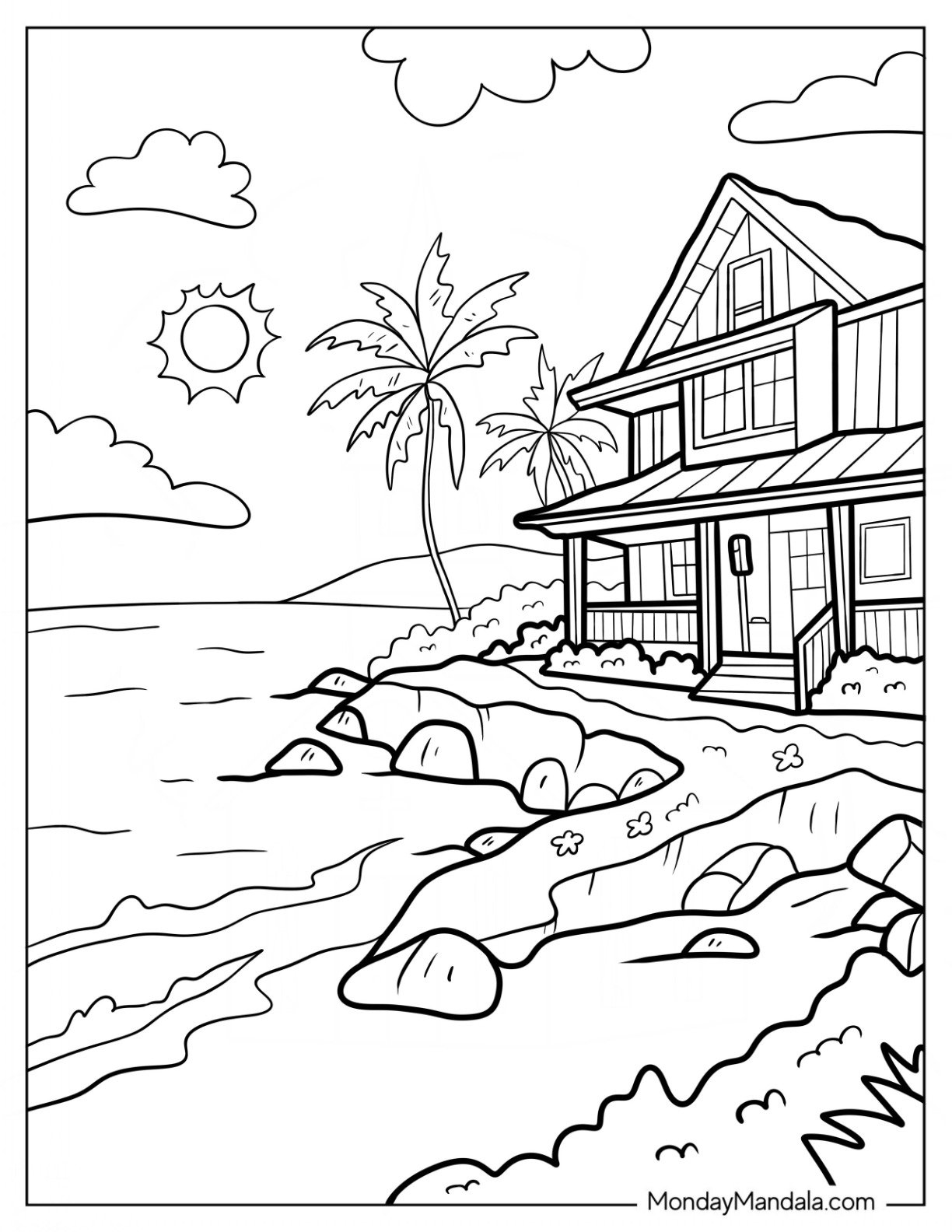 26 Beach Coloring Pages Free PDF Printables 