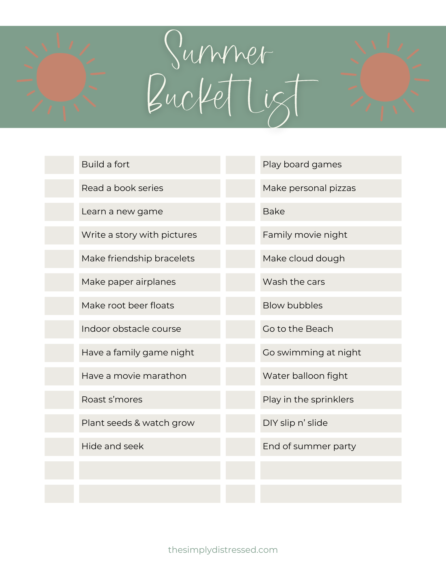 26 Summer Bucket List Ideas For The Best Summer The Simply Distressed